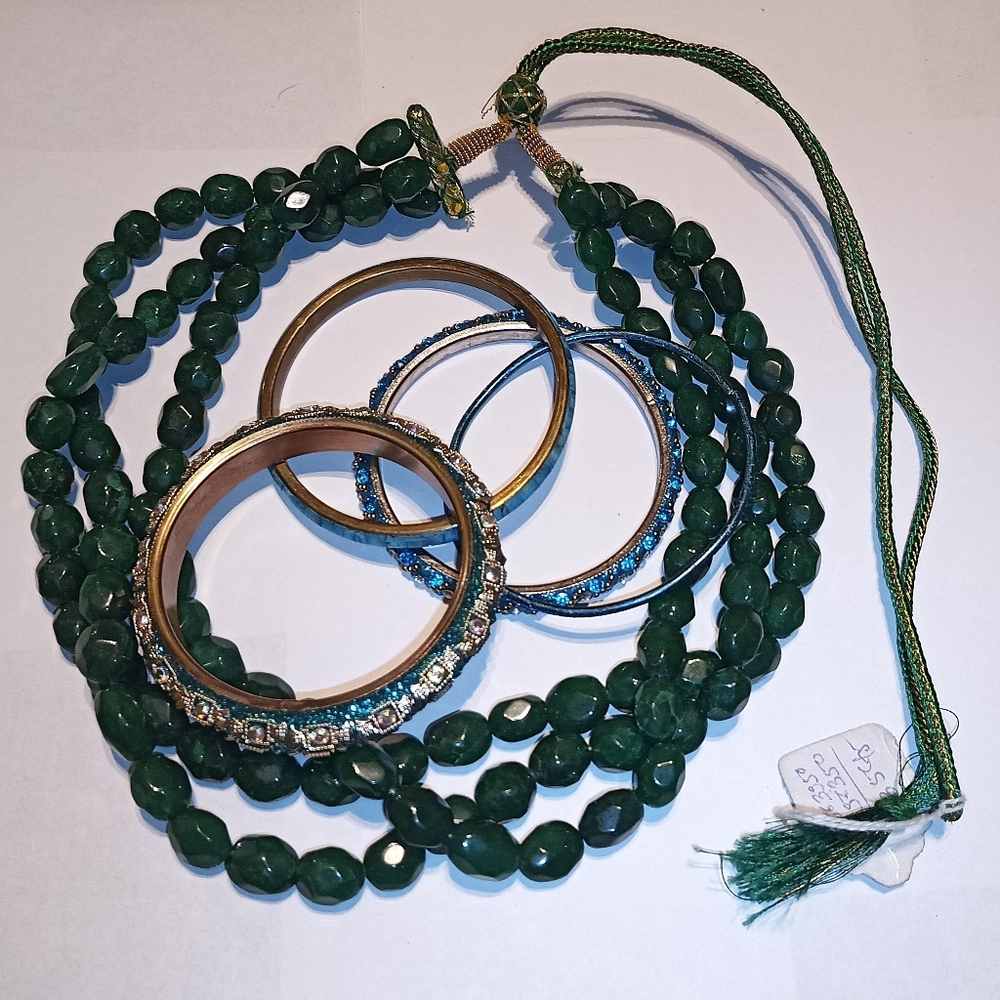 Emerald Multi Strand Necklace Bundle